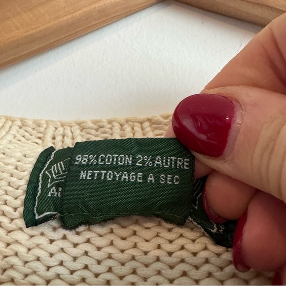 Vintage Ralph Lauren Polo Country cream American Flag knit crewneck sweater M - Picture 4 of 8